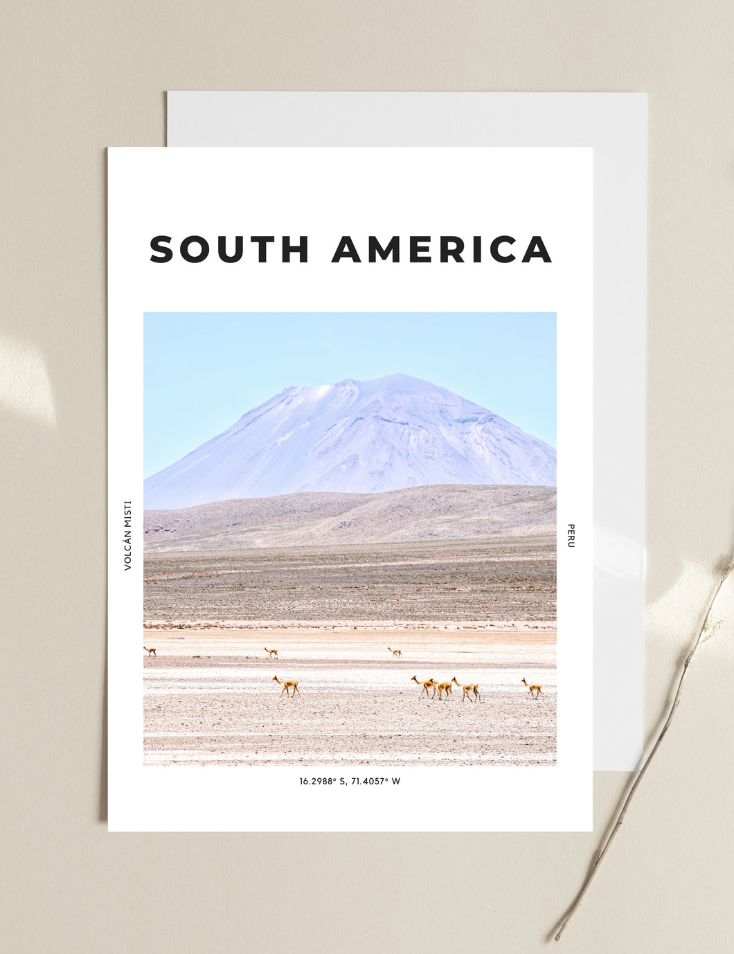 South America 'Volcanos and Guanacos' Print