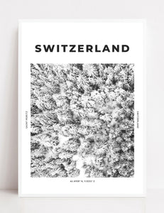Switzerland 'Winter From Above' Print