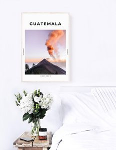 Guatemala 'Orange Mist' Print - TheTravelEdit Travel Print Poster Wall Art Prints Living Room Decor 