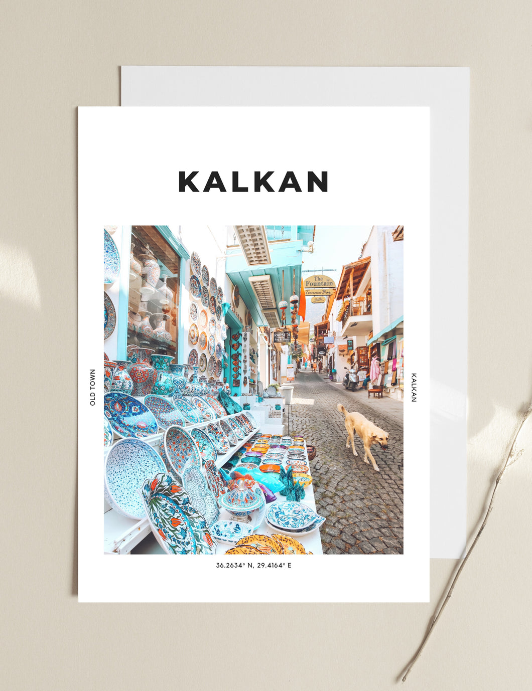 Kalkan 'Cobbled Streets And Puppy Feet' Print